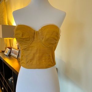 Natori bustier gold with tulle overlay